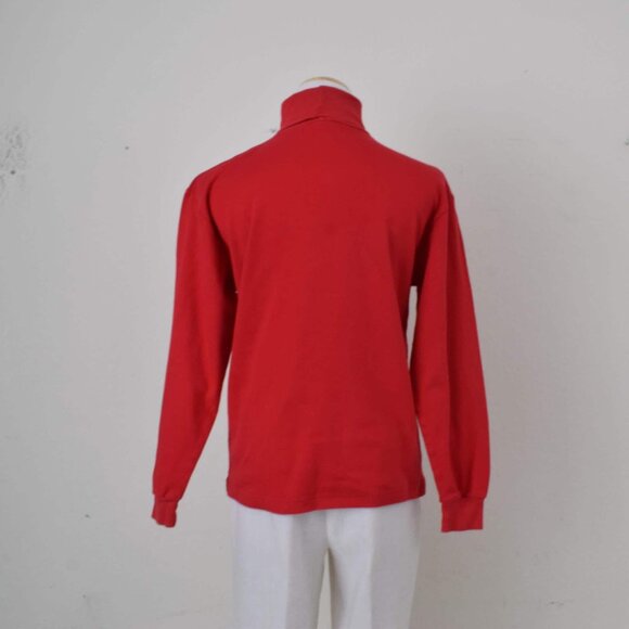 Vintage 90s Red Turtle Neck Cotton shirt |‎ size M - Picture 5 of 10
